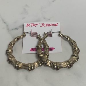 Betsey Johnson Vintage large Bamboo Hoop Earrings